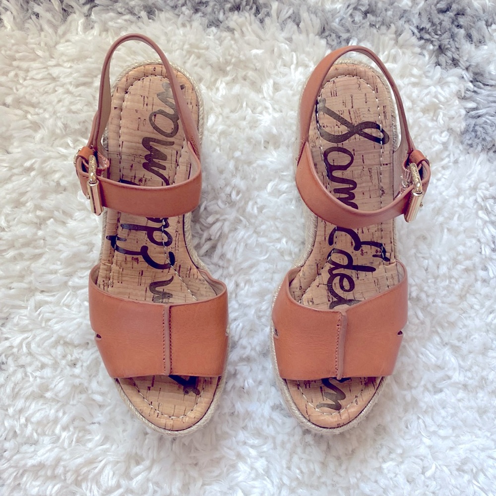 Sam Edelman Tan leather wedges